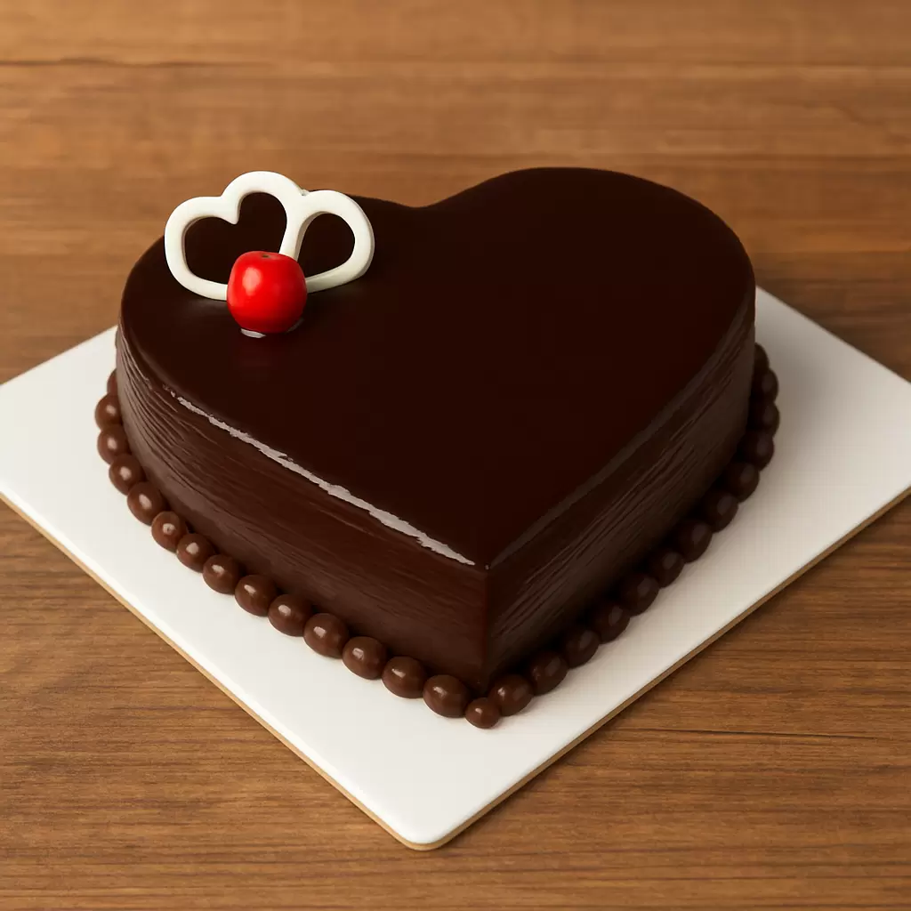 Heart-Shaped Chocolate Cake